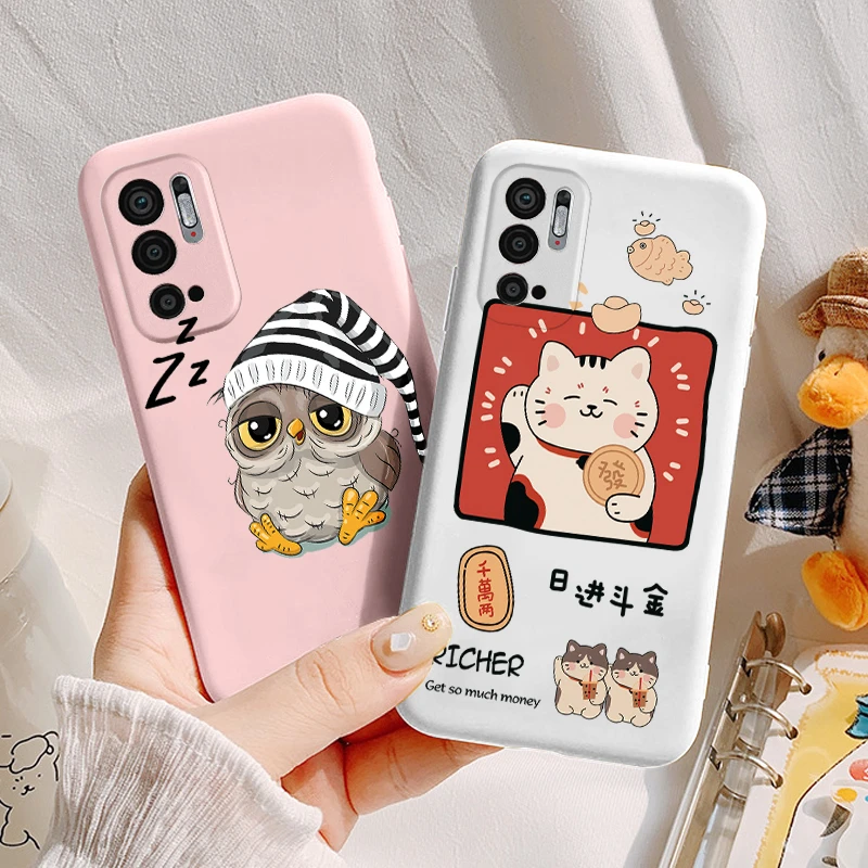 Poco M3 Pro Case Cartoon Girl Gifts Cute Owl lovers Cover Funda Bags Soft Silicone Matte Back Cover For PocoM3 M 3 M3Pro Bumper