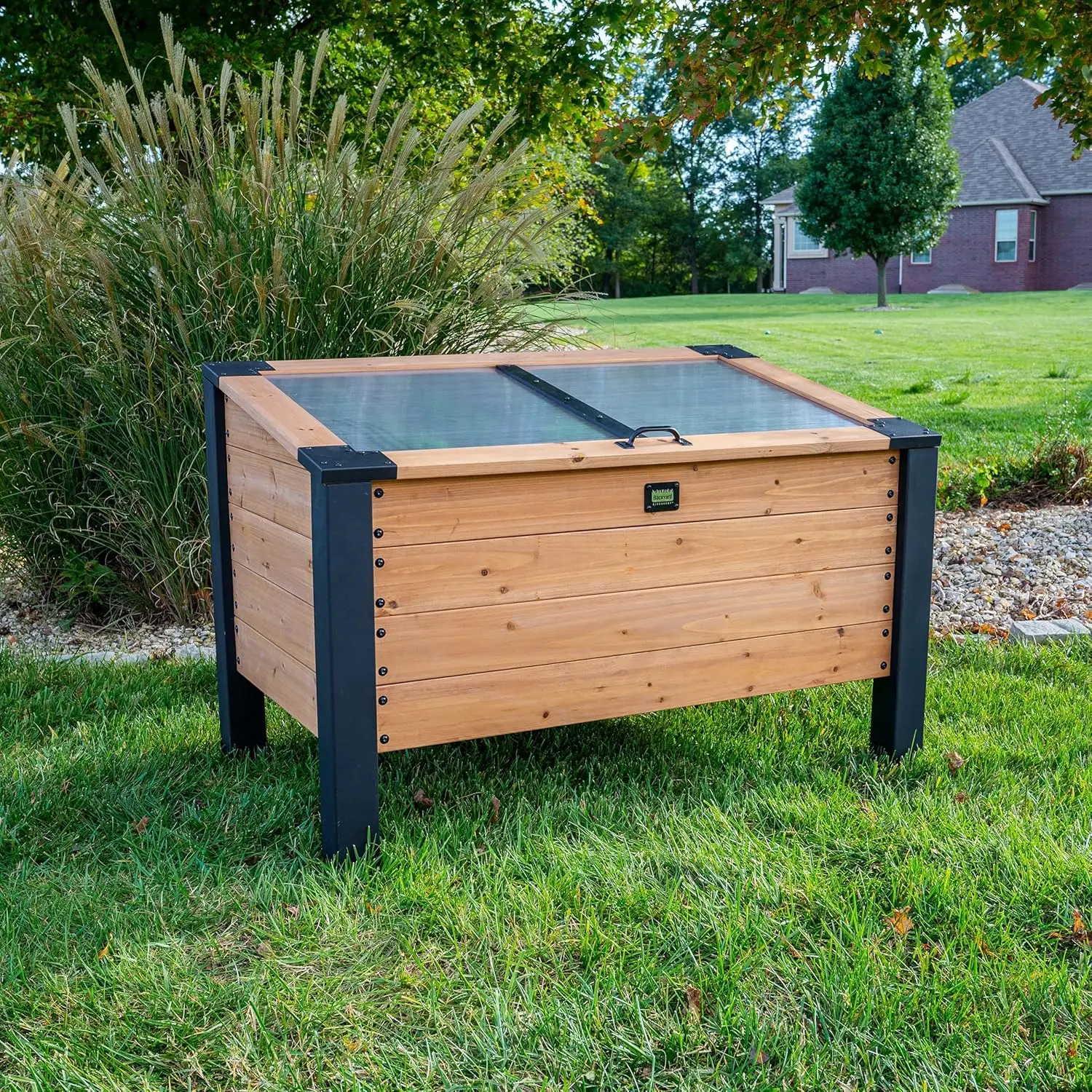 Aggie Cold Frame Box, Portable Wooden Garden Greenhouse, Indoor Or Outdoor Terrarium Planter Box