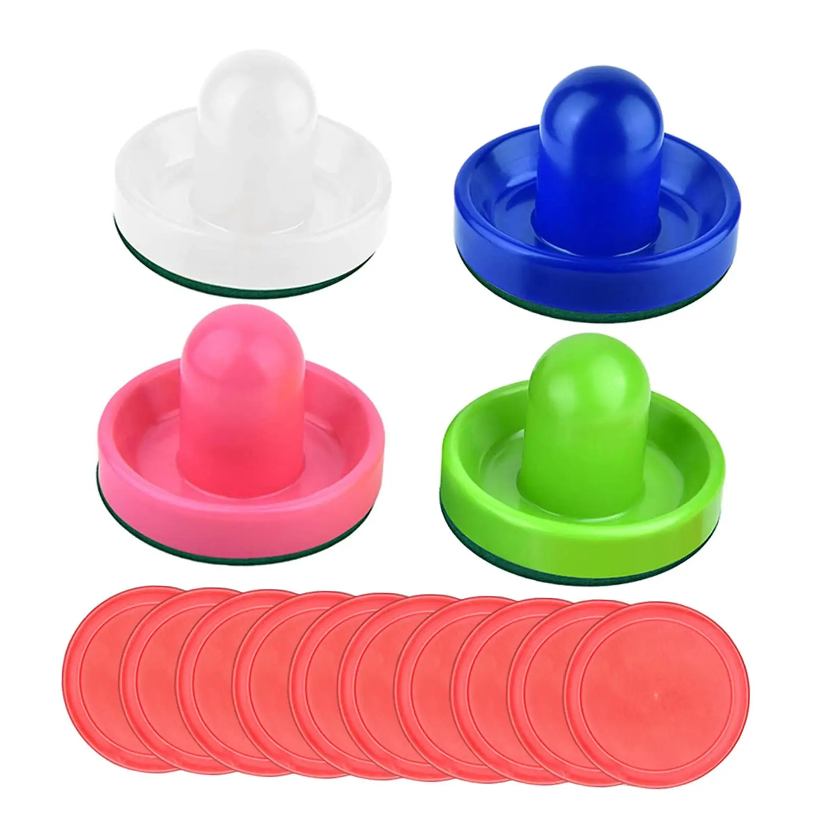 Replacement Air Hockey Strikers and Discs Kit with Thick Felt Bottoms for Smooth Glide on Most Standard Tabletop Hockey Tables