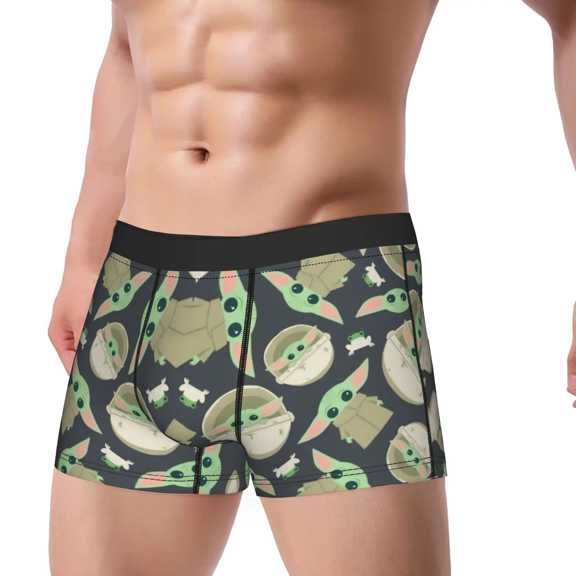 cuecas-boxer-masculinas-shorts-calcinhas-baby-yoda-roupa-intima-macia-star-wars-homme-engracadas-plus-size