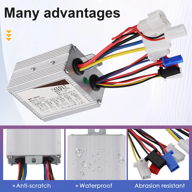 電動自転車およびスクーター用ブラシ付きコントローラー,DCモーター,スピードコントローラー,48v,500w