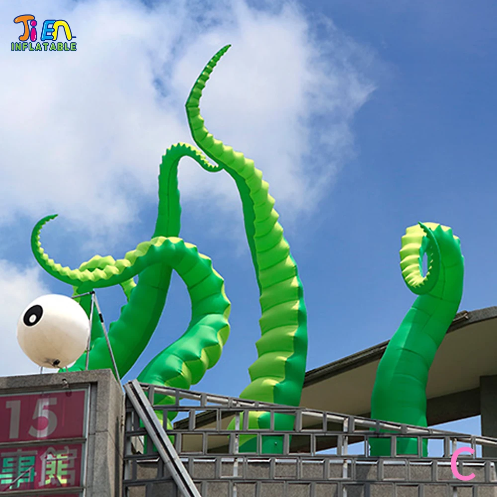 

Free air ship to door! Giant roof decoration inflatable octopus tentacle, custom made halloween decoration inflatable tentacle