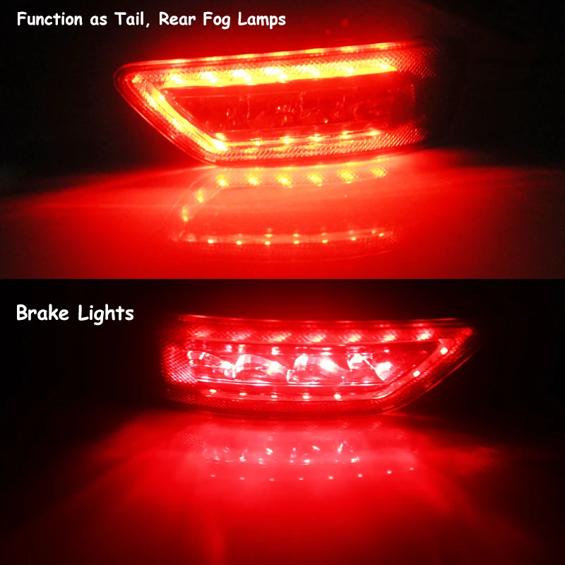 2pc Taillight Style LED Tail Lamp AssembliesFor Jeep Grand Cherokee WK2 Compass & For Dodge Journey,Tail/Brake Rear Fog Lamps