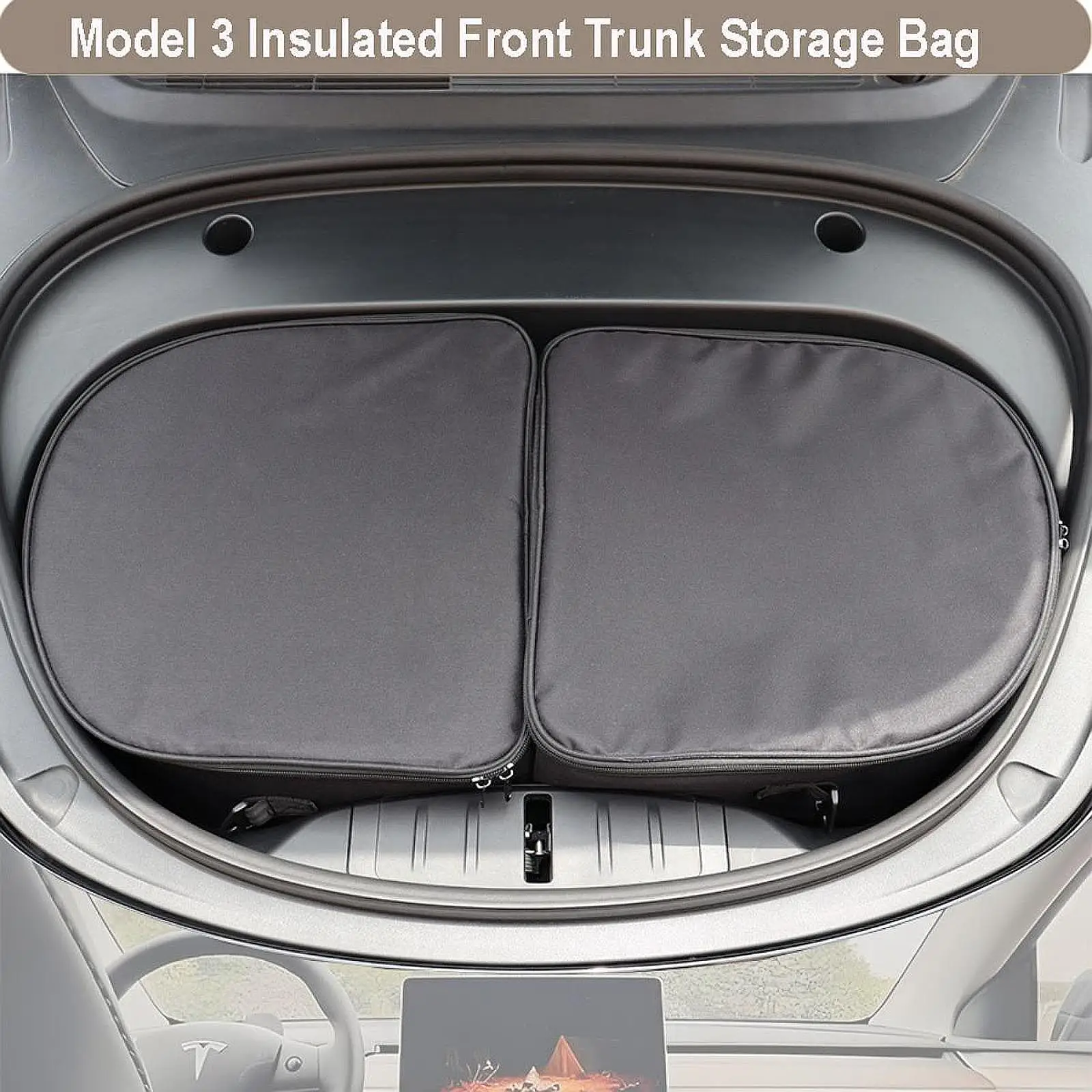 Versatile Frunk Cooler Organizer Large Insulation Bag Front Trunk Car Organizer for Tesla Model 3