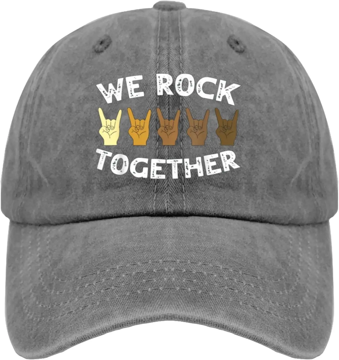 We Rocks Together Hat for Womens Trendy Tennis Hats for Mens Pigment Black Cap Plain Unique One Size