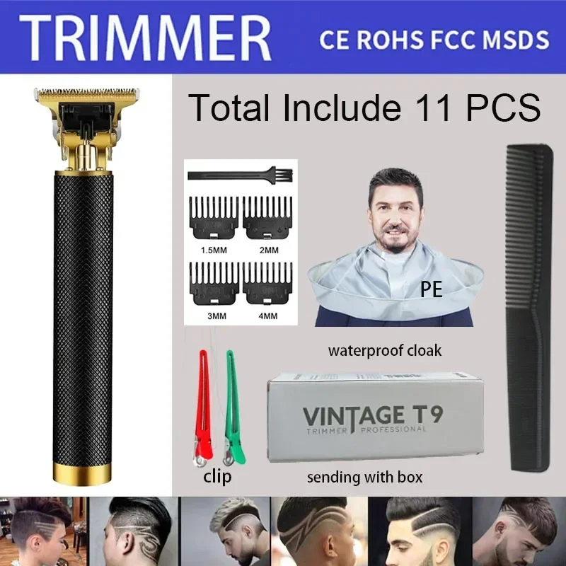 Clipper de cabelo elétrico profissional para homens, recarregável, barbeador masculino, aparador de barba, barbeiro, novo