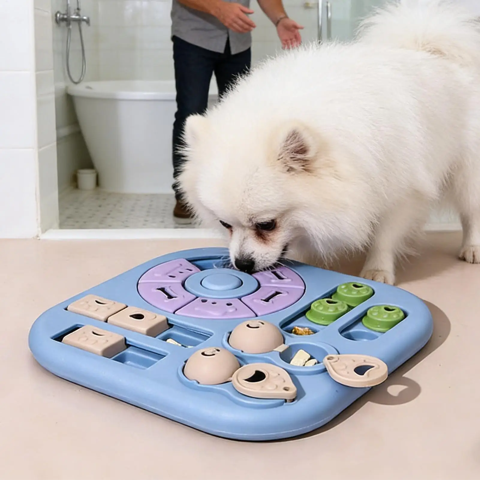 

Игрушка-диспенсер для лакомств для собак: нескользящая, забавная, для медленного кормления, для поддержания активности щенков, котят и кошек, для стимуляции ума и борьбы с скукой