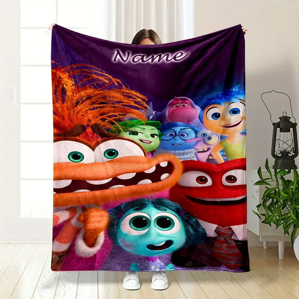 1PC Custom Name Disney Inside Out Printed Blanket, All-Season Multi-Use for Nap, Camping, Travel, Car ,sofa Machine Washable