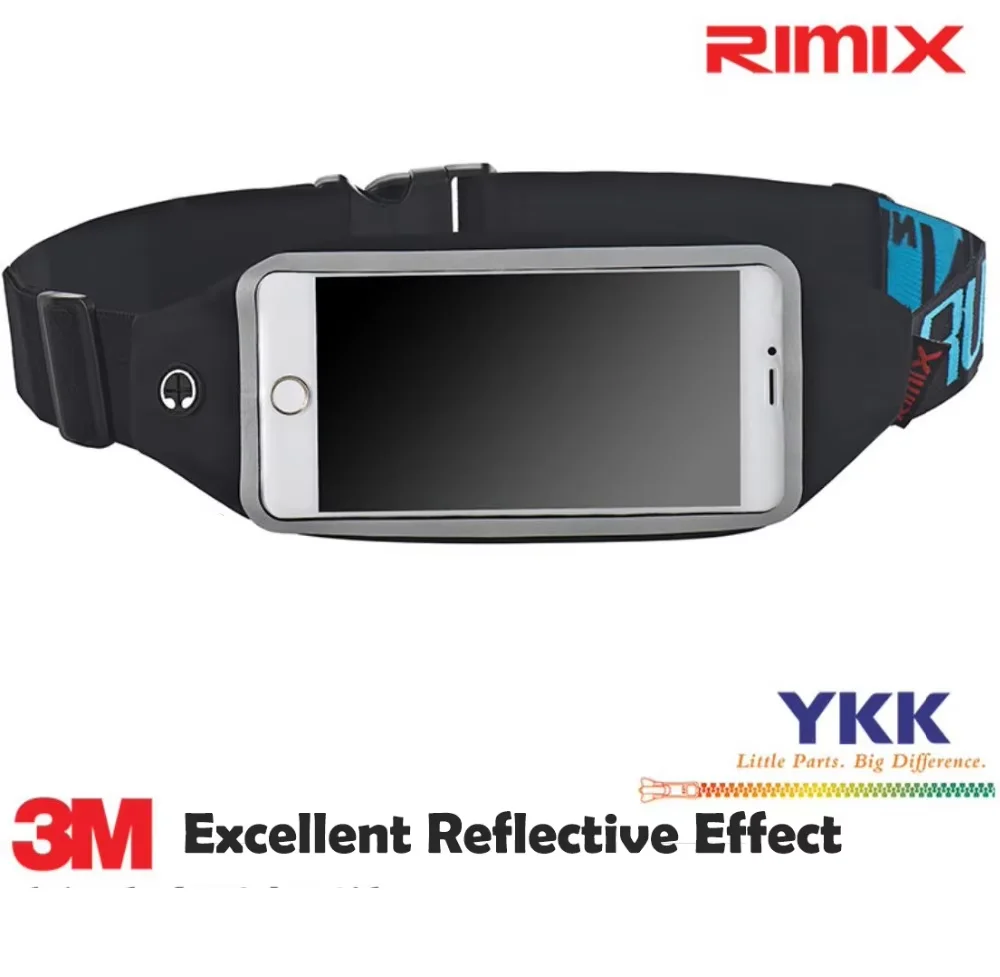 RIMIX Unisex Waterproof Running Belt Waist Bag for 6-Inch Phone Sport Waist Band for Fitness Jogging Marathon Gym Fitness