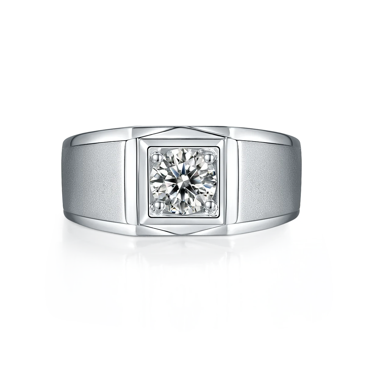 Wholesale Rolling Stone Romantic Style 925 Sterling Silver Moissanite Wedding Men's Ring Third Party Certified
