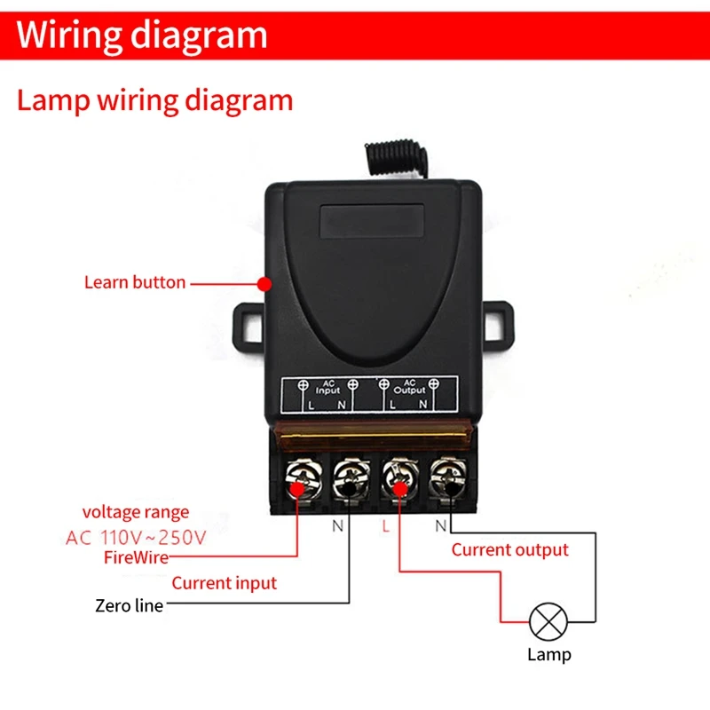 Interruptor de Control remoto inalámbrico, receptor de relé RF + TRANSMISOR de encendido/apagado para lámpara de electrodomésticos eléctricos, AC 220V, 30A, 1CH, 433Mhz