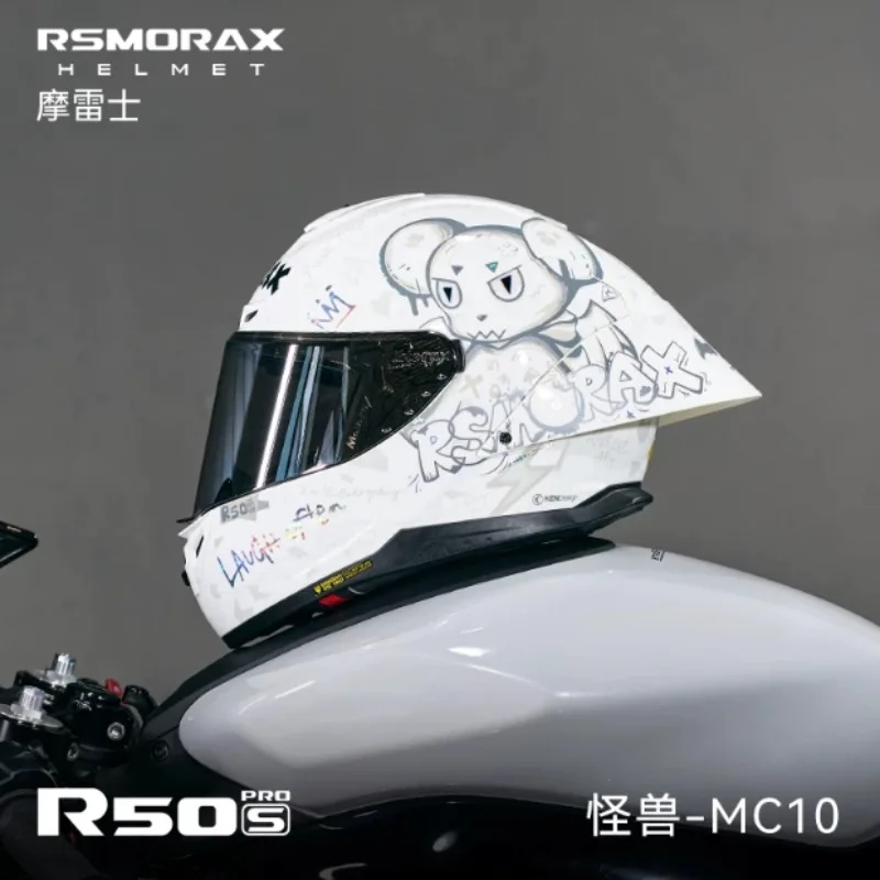 Мотошлем RSMORAX для гонок на открытом воздухе, мужской и женский, полнолицевой, с большим задним спойлером, Casco De Carreras De Motocicletas