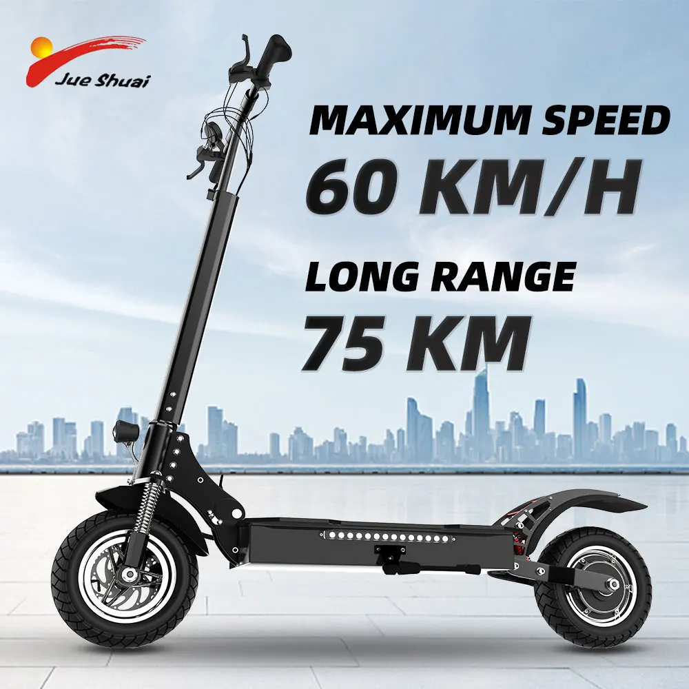 Foldable 2 Wheel Electric Scooter 20Ah Rechargable Battery 80 km Long Range 1300W Motor 10