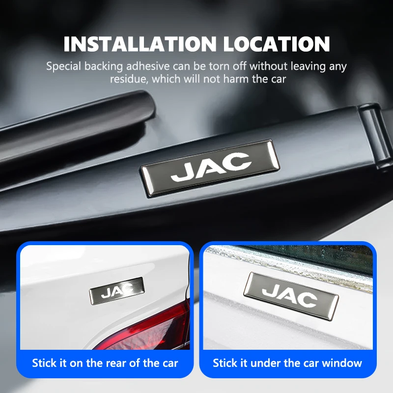 For JAC 3D Metal Sticker Car Logo Rear Trunk Body Emblem Stickers Decal S2 J3 Board Refine J5 J6 J7 J4 JS2 S3 JS3 J2 S5 T8