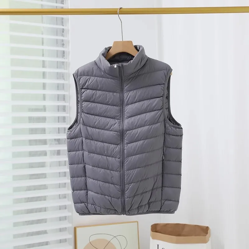 Men Warm Bigsize Down Waistcoat Jacket Autumn Winter Ultra Light White Duck Down Vest Coat Male Slim Sleeveless Tank Outwears