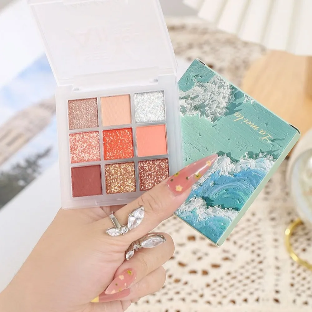 Paleta Cieni do Powiek 9 Kolorów Błyszczące Wodoodporne Cienie do Makijażu Długotrwałe Kosmetyki Paleta Cieni do Powiek