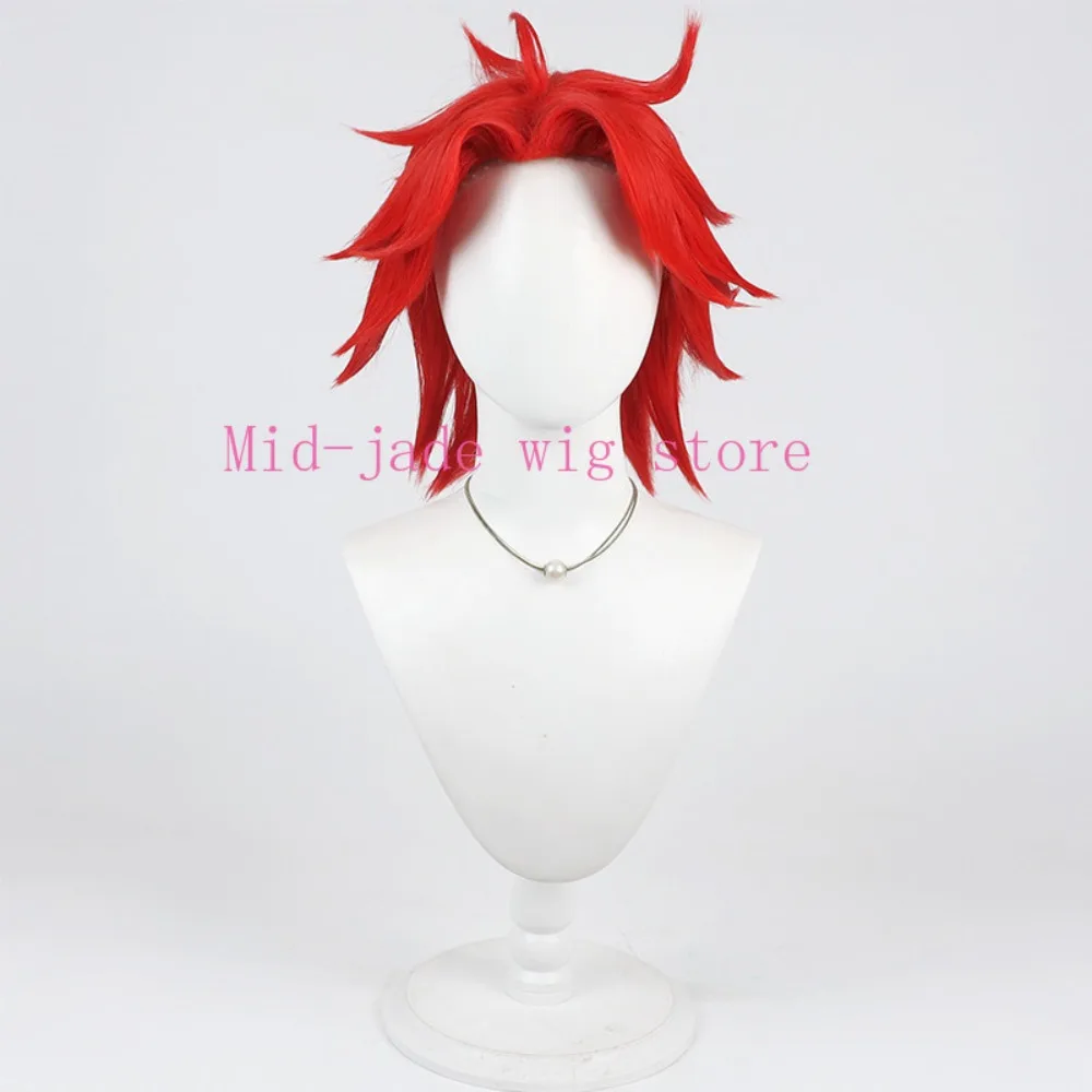PriPara Mitaka Asahi Cosplay Wig Teased Roots Red Crimped Hair for New Year Anime Convention