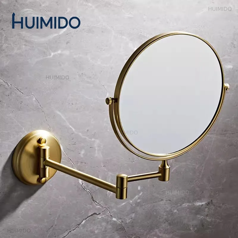 Brushed Gold Bathroom 8 inch Dressing  3X/1X Magnifying Mirror Folding Gold Makeup Mirror Cosmetic Lady Gift