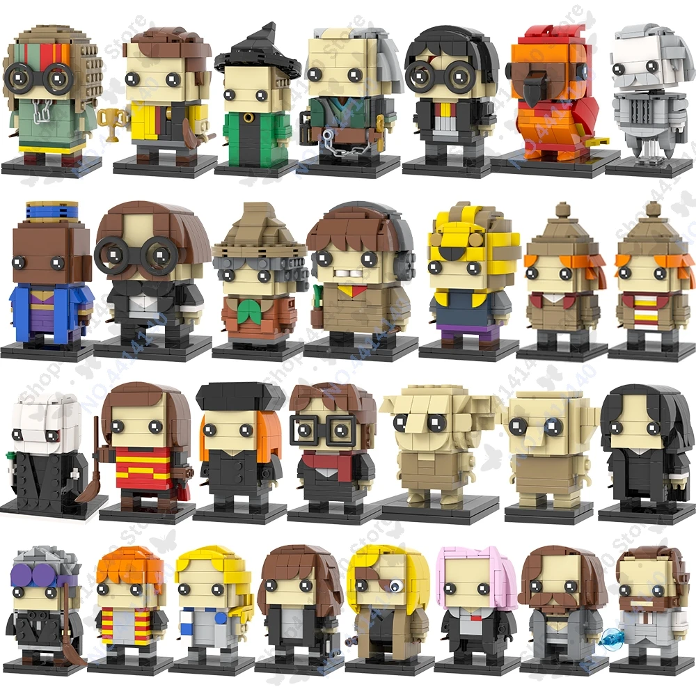 MOOXI película escolar de magia tonks Hermione genio mago profesor figura con cabeza de ladrillo bloques de construcción DIY ladrillo niños juguete Montessori