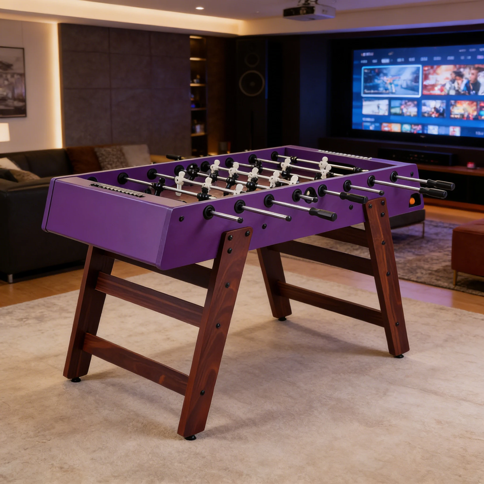 2026Factory Direct Portable Wooden Foosball Table Outdoor Mini Soccer Table Compact Weather Resistant Gear for Patio