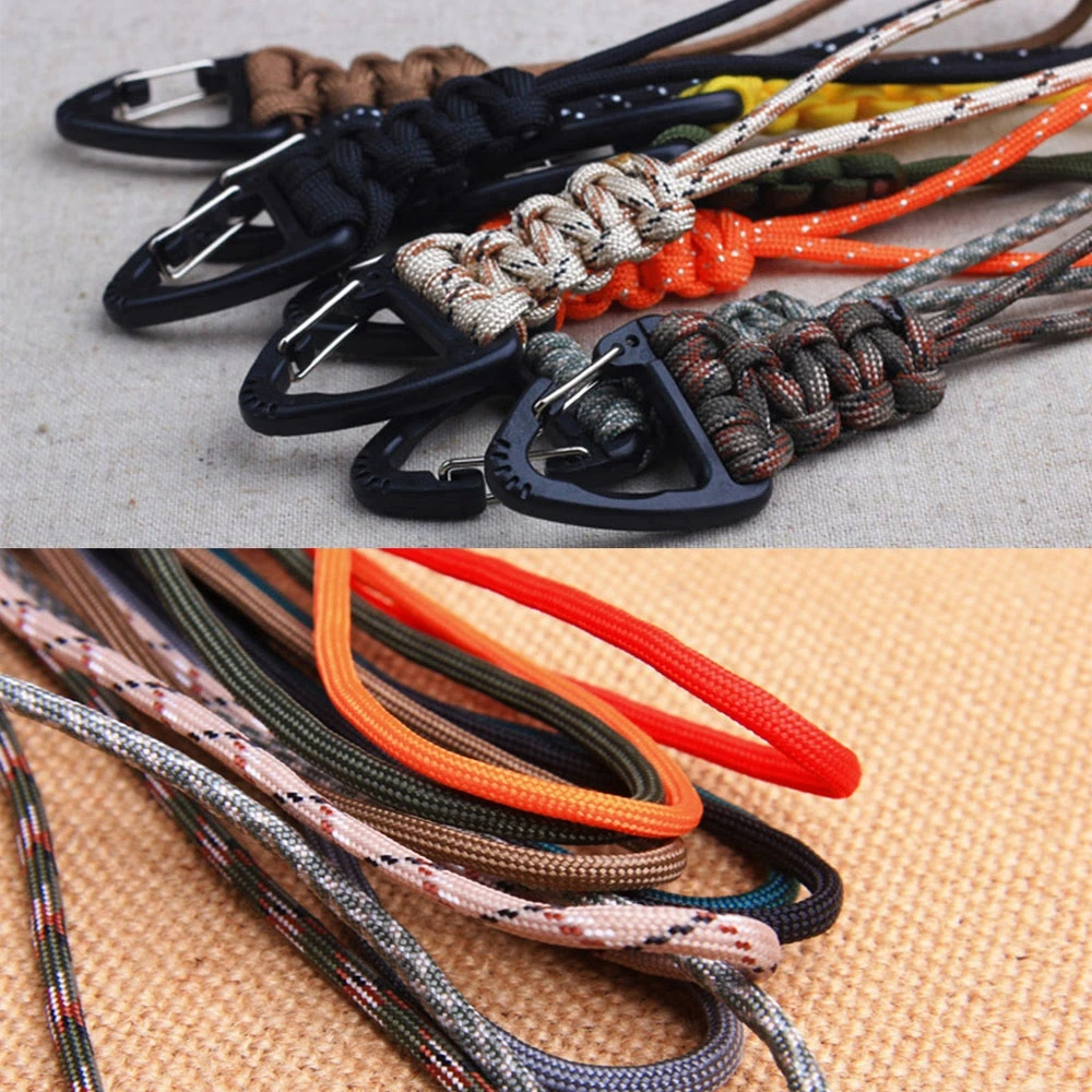 19 Styles High Strength Emergency Survival Backpack Paracord Keychain Key Ring Lanyard Triangle Buckle Parachute Cord