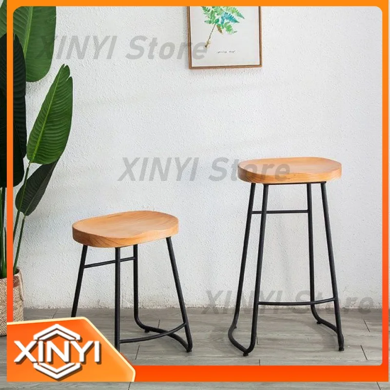 High Stool for Solid Wood Front Desk Chair Simple Modern Home Bar Chair Creative Leisure Bar Chair Milk Tea Shop Dining Stool