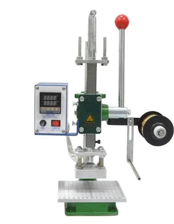Manual Digital Display Hot Stamping Machine, Leather Paper Logo Trademark Embossing Heat Press Machine for Wallet Packaging