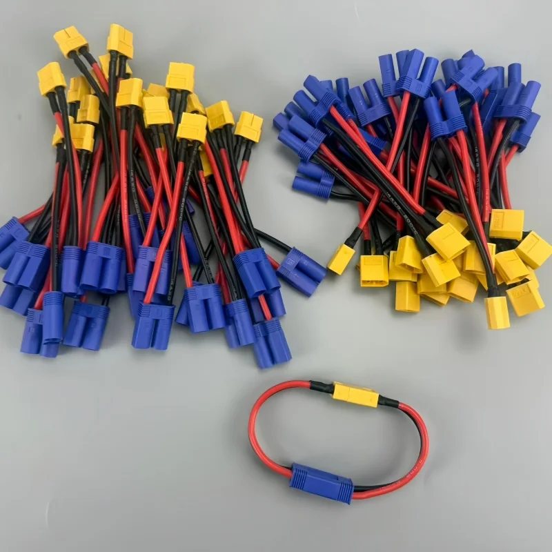 7 Pcs EC5 To XT60 Female Male Adapter Connector with 14AWG 10cm Silicone Wire for RC Lipo Battery Charger DIY Parts