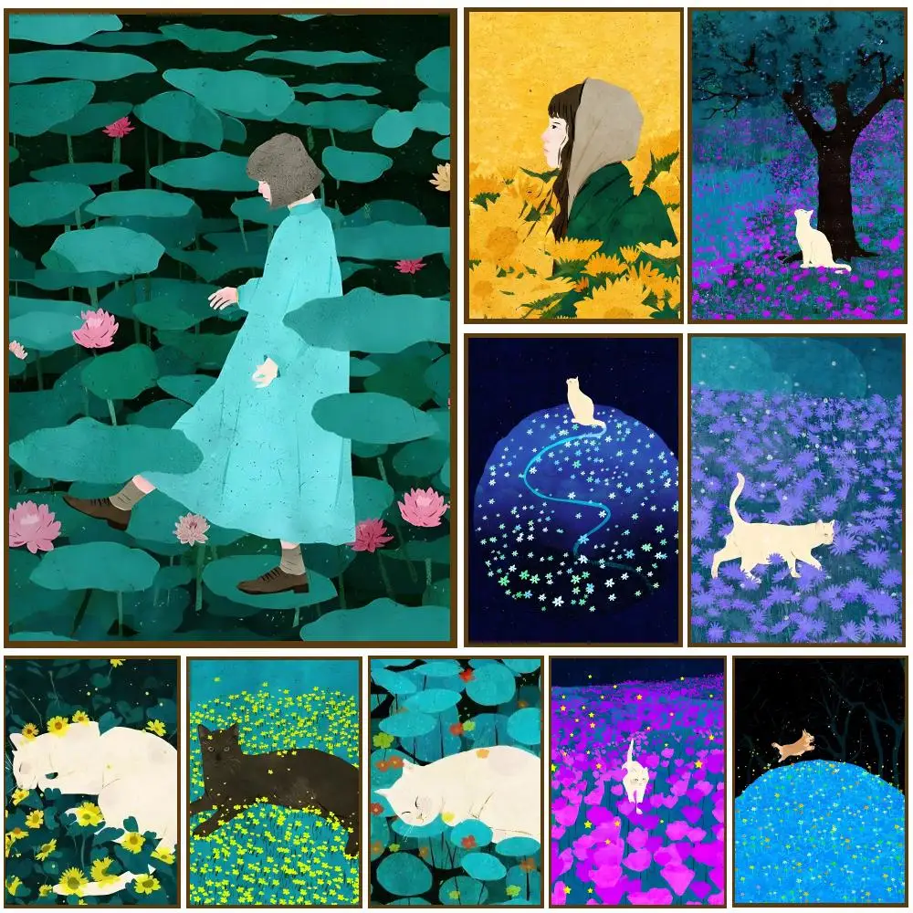 Xxuan Loc Xuan Art Illustration Poster Self-adhesive Living Room Bedroom Party Bar Decor Moisture-proof Fade-resistant HD
