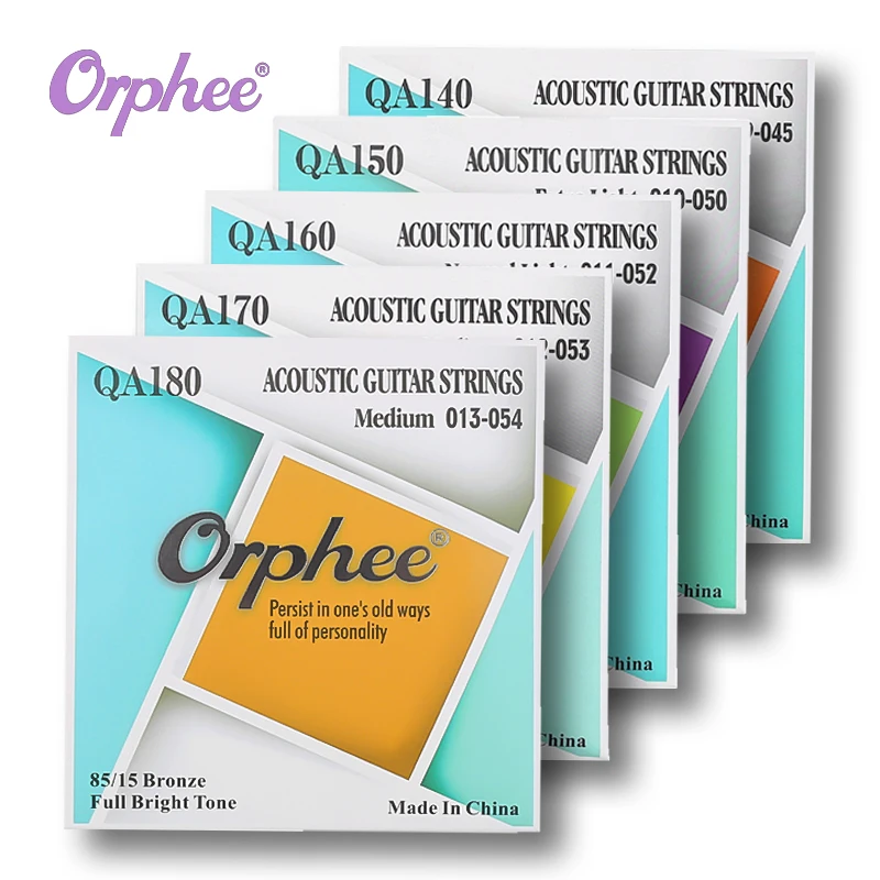 Orphee Strings for Acoustic Guitar QA Series Phosphor Bronze Windings Nano Coating Guitar Accessories