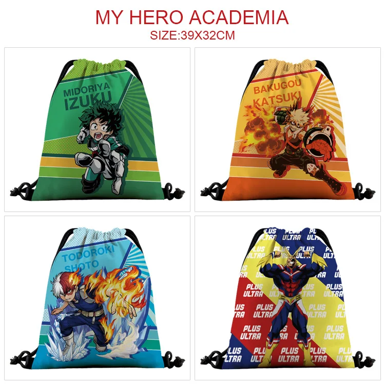 Anime Mein Hero Wissenschaft Kordelzug Tasche Cartoon Bookbag Schulter Taschen Tragbare Rucksäcke Geschenk