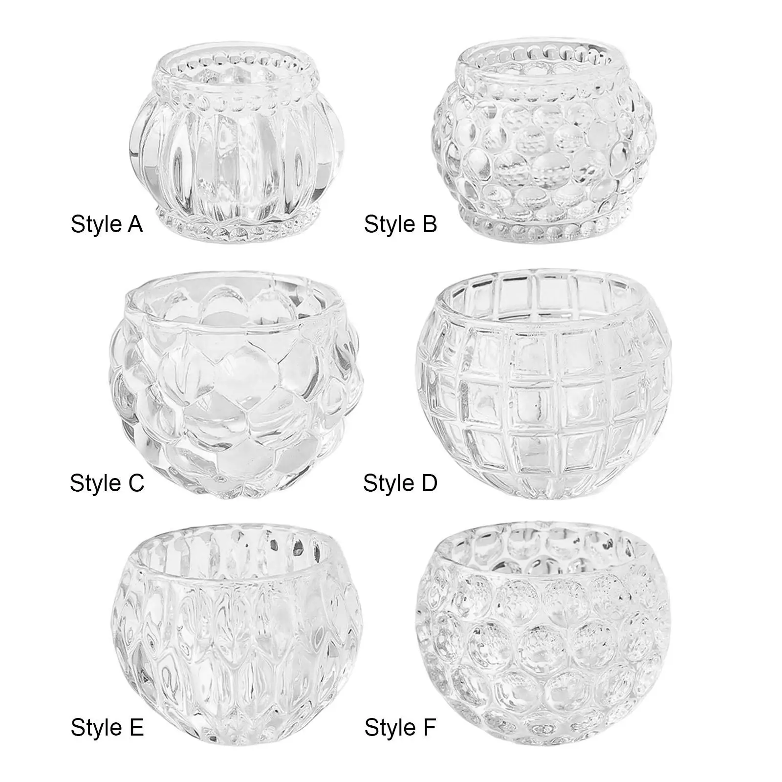 Nordic Glass Candle Holders, Decorative Round Bowl Pillar Candle Stands for