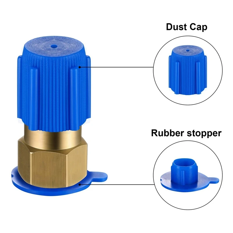 2 Sets Air Conditioning Retrofit Valve With Dust Cap Converts R12 To R134A Piercing Tap Valve Replace Auto Accessories