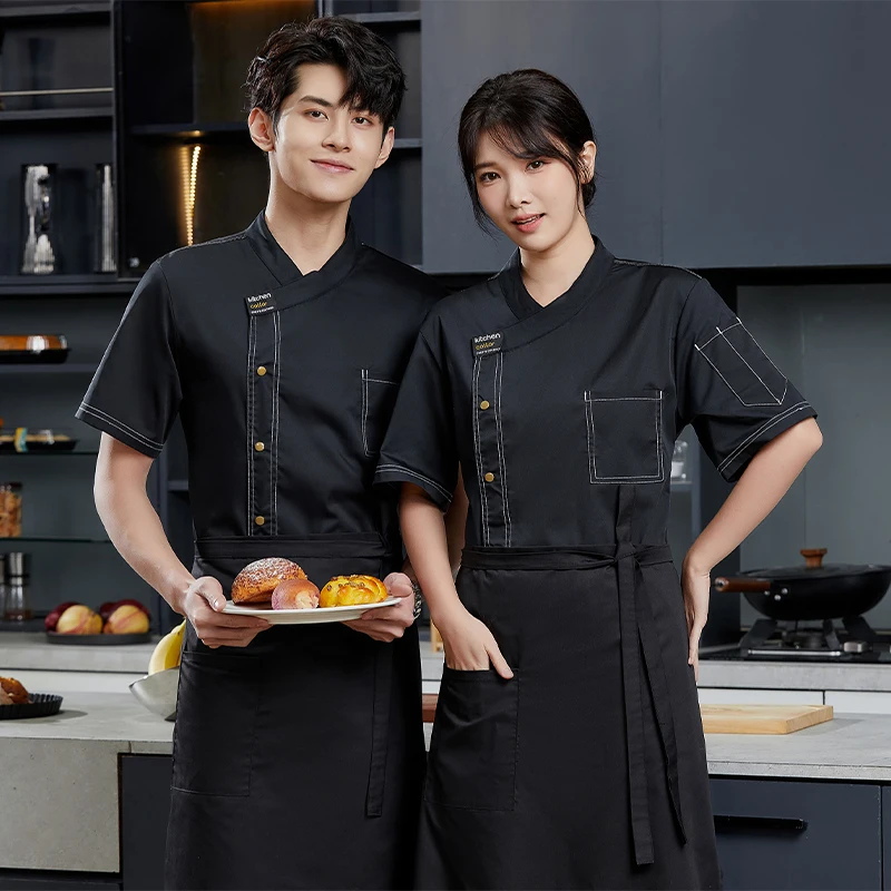 Men Kitchen Jacket Professional Chef Uniform Restaurant Cooking Clothing Bakery Cafe Waiter Shirt Hotel Overalls