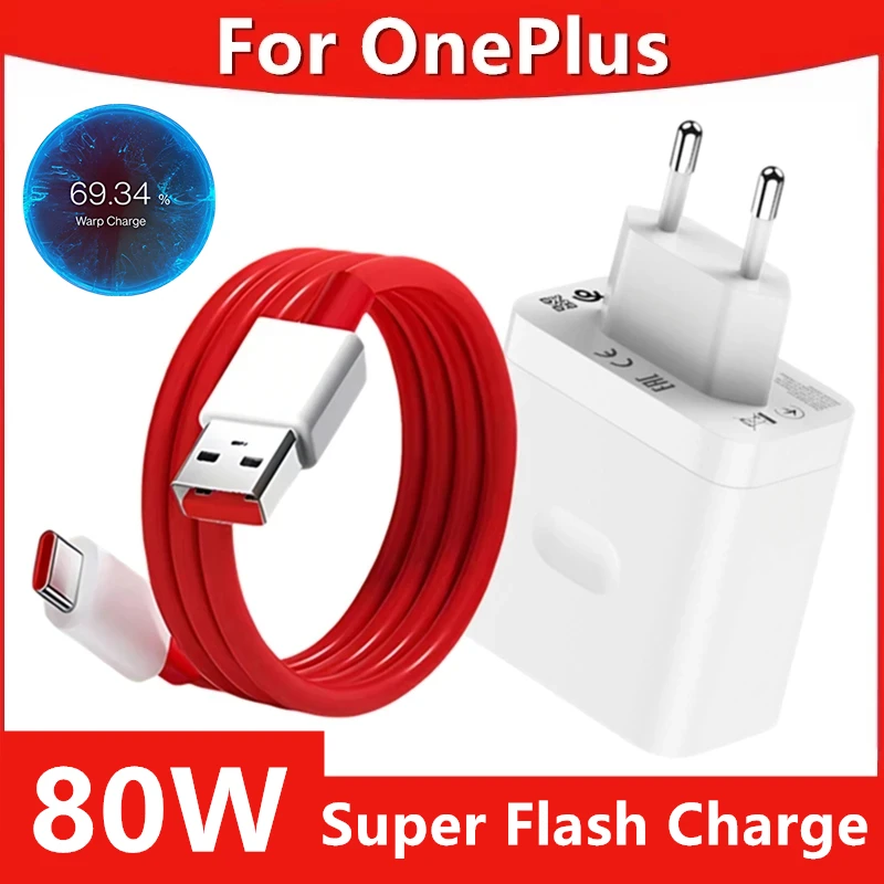 80W Super VOOC Fast Charger Type C Cable For OnePlus 9 10 Pro 11 12 13 Nord 3 4 5 OPPO Realme GT Neo 3 3T 5 7 USB Charging Cable