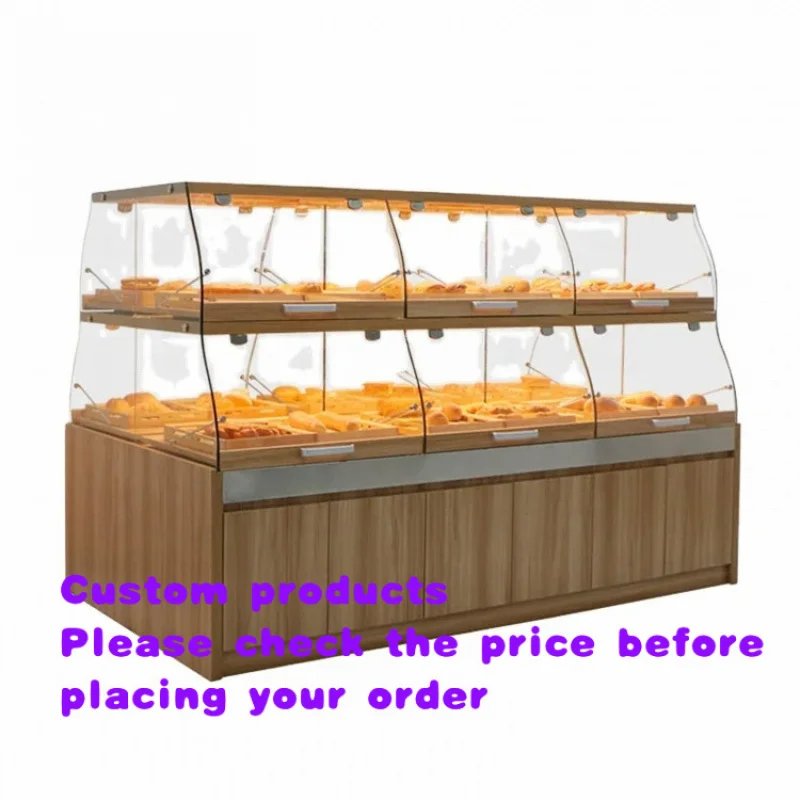 custom.Wood Bread Display Stand Bakery Display Cabinet Bread Showcase Rack