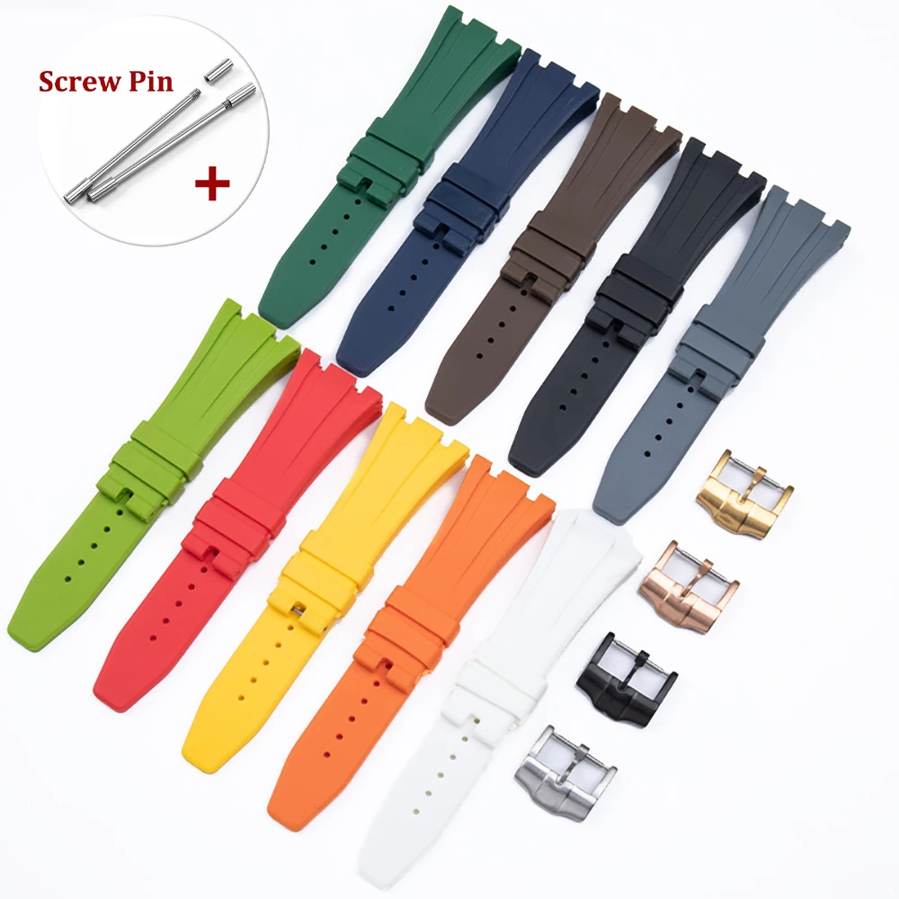 

26mm Rubber Strap for Audemars Piguet Royal Oak 15400/15703 Metal Buckle Bracelet Men Women Sport Waterproof Watch Band for AP