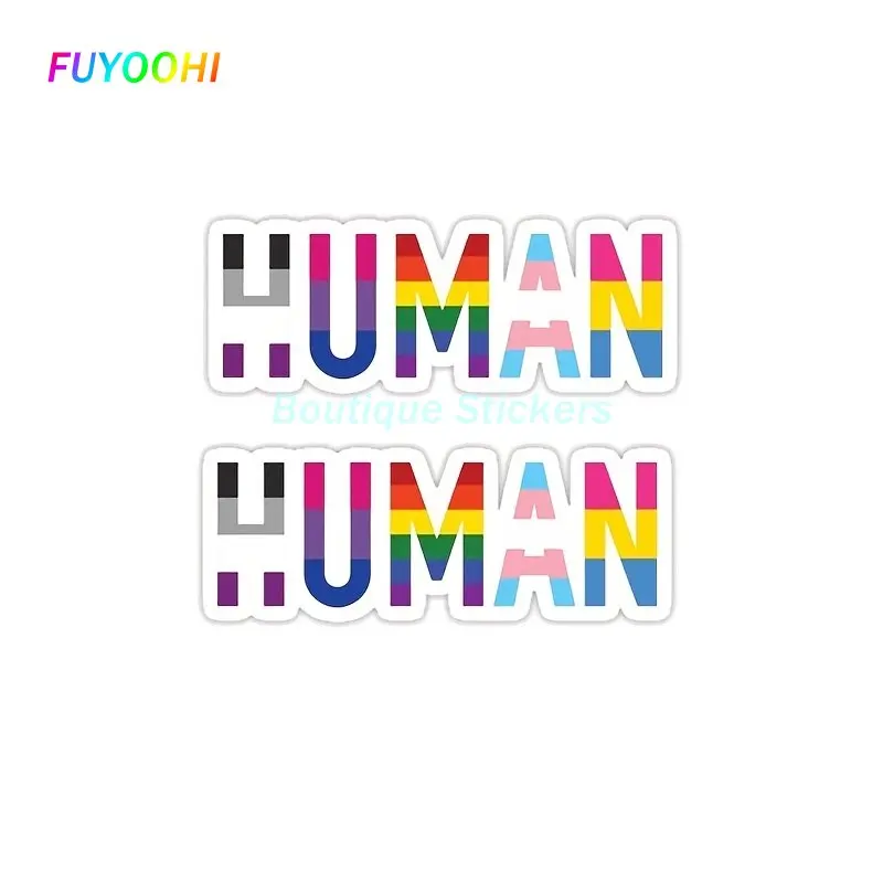 

FUYOOHI Boutique Stickers HUMAN Pride Sticker Rainbow Stickers Pride Decals for Cars HUMAN Sign Custom Laptop Helmet