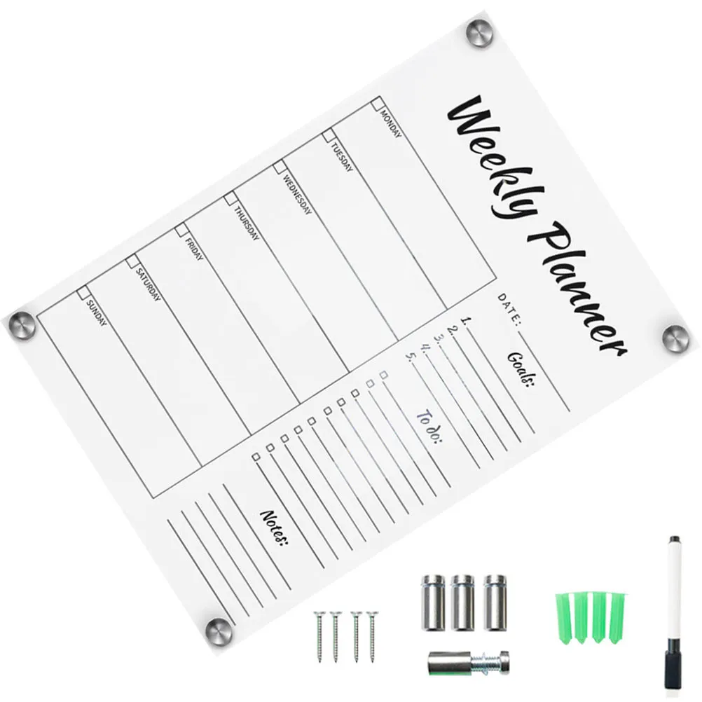 1Set Weekly Plan Memo Board Acrylic Handwritten Display Board for Party Wedding Birthday Restaurant Home Use Creative Message
