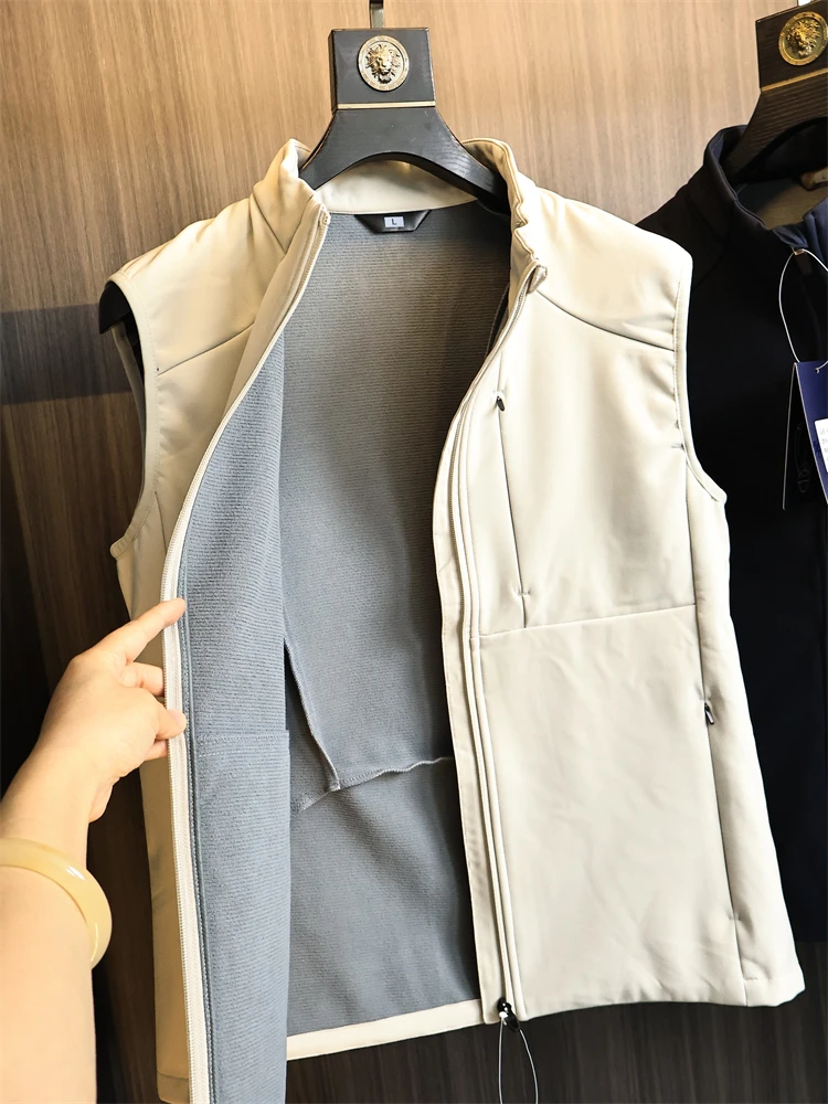 

Men's Outdoor Fce Lined Thiened Soft ell Vest Jaet Stand Collar Faionable Urban Sle Winter Coat for All Ages