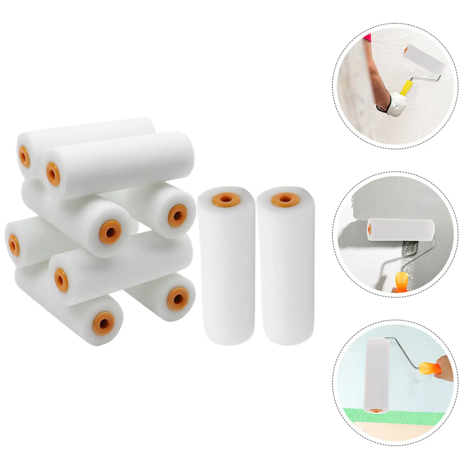 10Pcs Paint Roller Sponge Covers Replacement Sleeves Small Roller for Wall Painting House Decoration Painting Paint Rollers