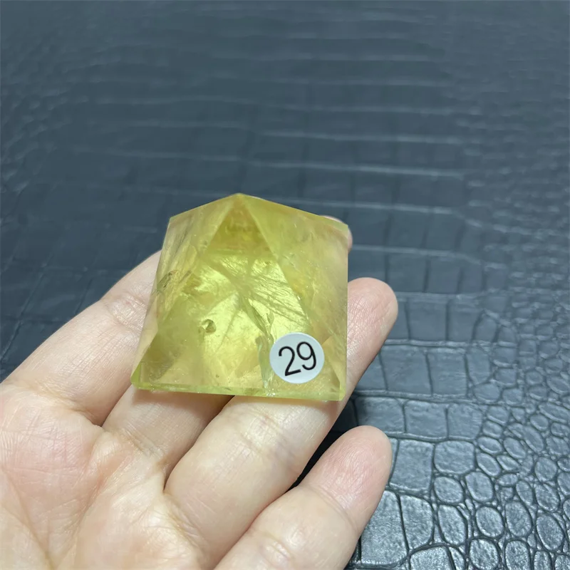 Rainbow Natural Clear Quartz Citrine Crystal Energy Tower Reiki Mineral Pyramid Gemstone