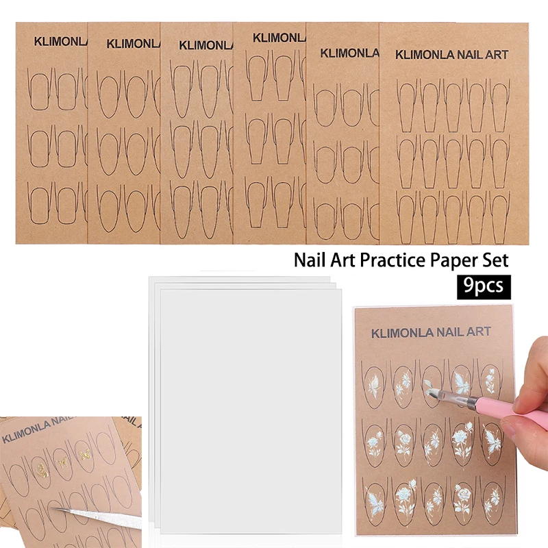 Nail Practice Paper Cardboard Set Nail Art Painting Training Mat Salon Manicure Professional Application Learning Tool