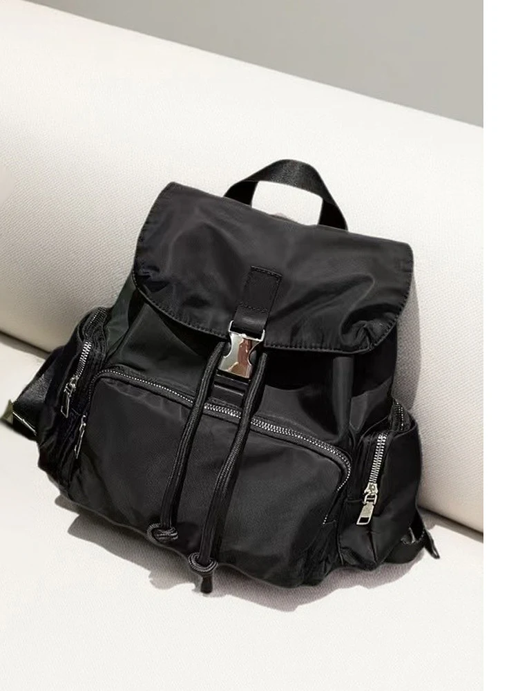 

Ox Cloth Nylon Bapa Women's Casual Versatile Classic Dstring Multi-ket Waterproof Lightweight Bag