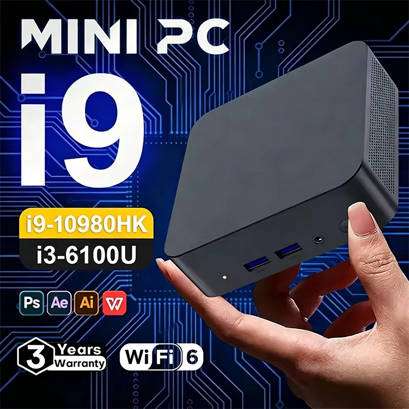 

2026 Windows 11 Pro Mini PC Intel Core i9 10980HK i3 6100U Portable Gaming Computer 16GB 32GB RAM 1TB SSD WiFi6 Desktop Pc Gamer