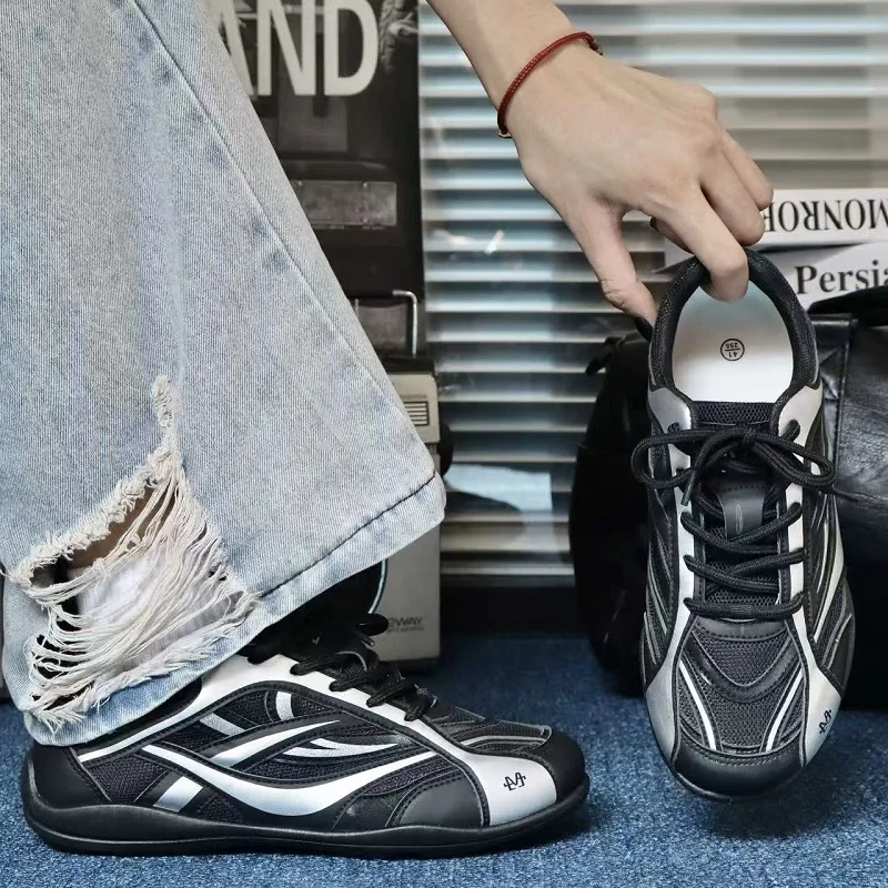 2026 New Spring Autumn Men Retro Mesh Trainer White Sneakers, Trend Versatile Casual Skate Shoes Daily Sports Footwear