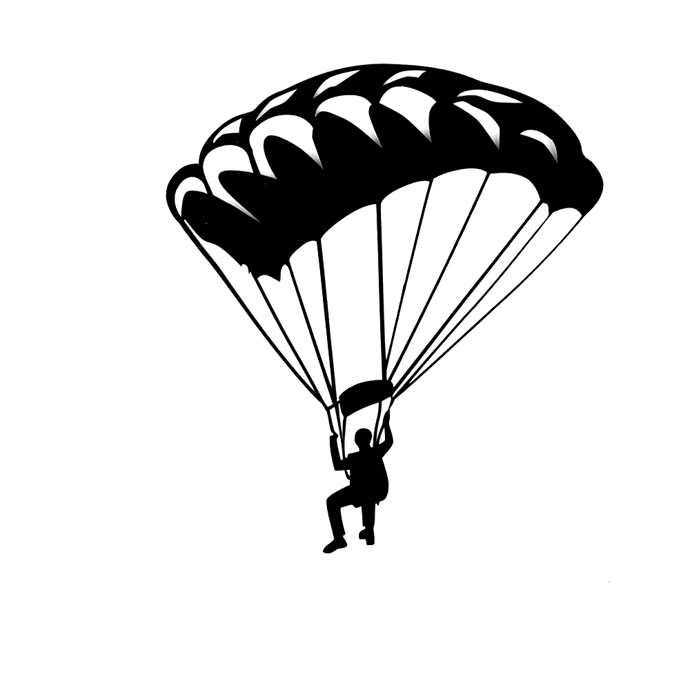 

Car Sticker Personality PVC Decal Parachute Powered Paraglider Car Decoration Sticker Creative Waterproof Black/white, 16cm*14cm