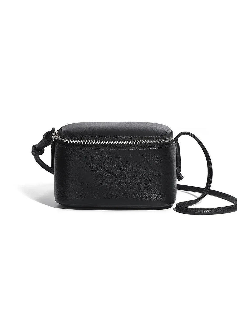 

Simple Casual Top Layer Cowhide Single Shoulder Crossbody Bag Commuter Small Square Bag Fashion Genuine Leather Handbag