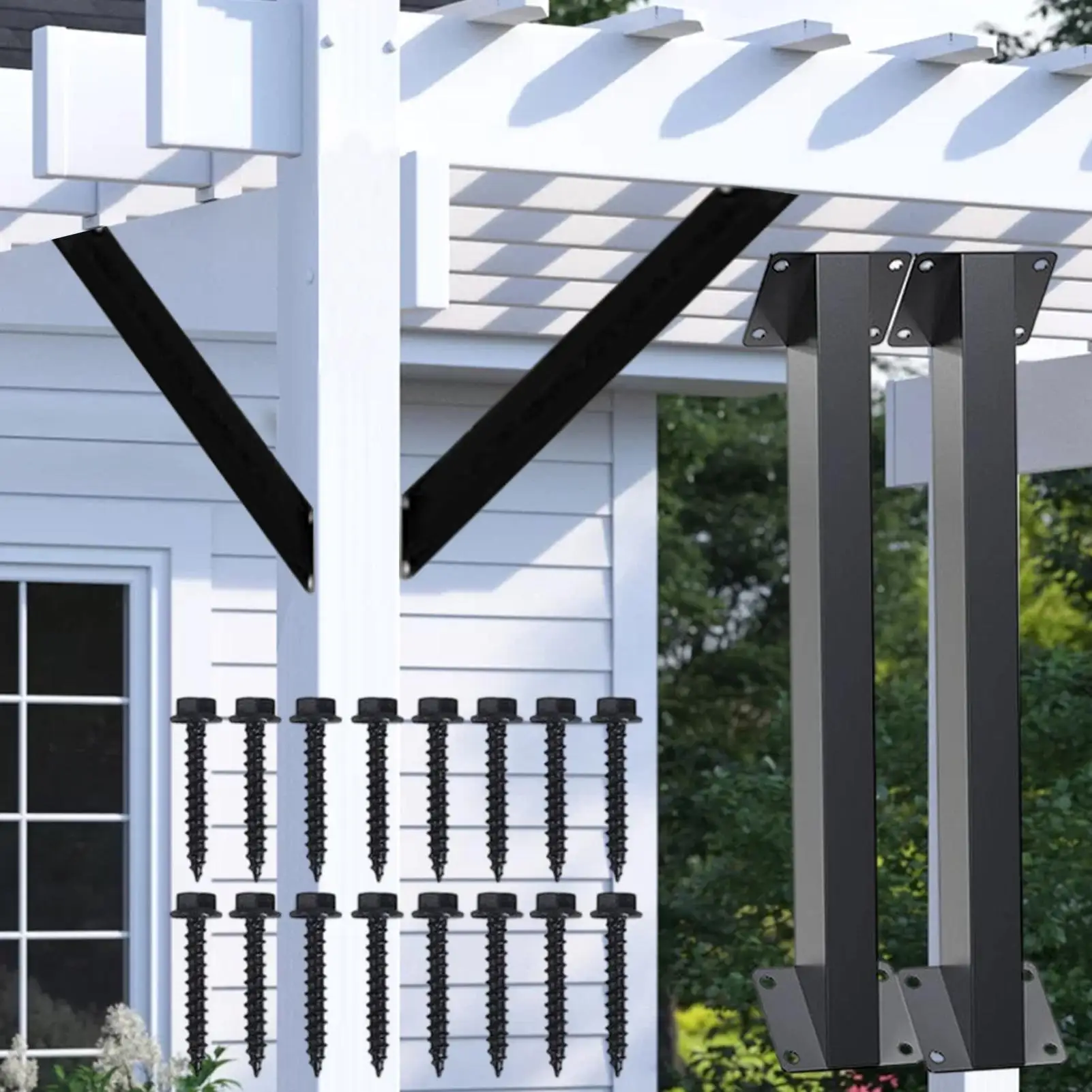 زاوية بين قوسين العريشة 45 درجة قوس 2 قطع حديقة سقيفة تصاعد عدة ل جدار خزانة زاوية اللوح الأمامي مكافحة المرآب #3