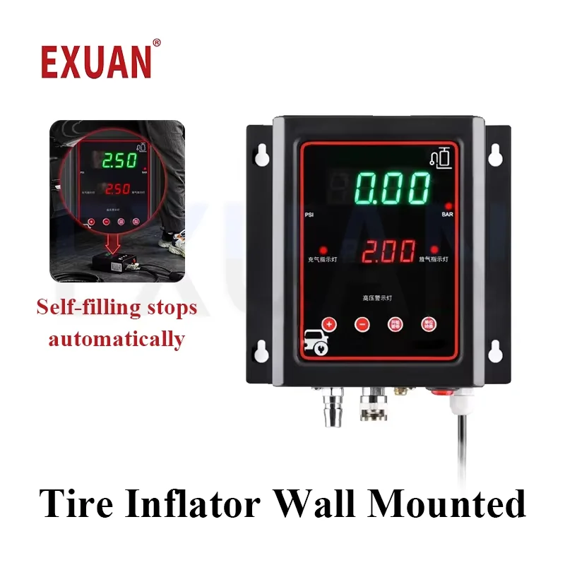 Tire Inflator Wall Mounted Intelligen Fully Automatic Precision Inflator Wall Mounted LED Large Screen Digital inflation machine